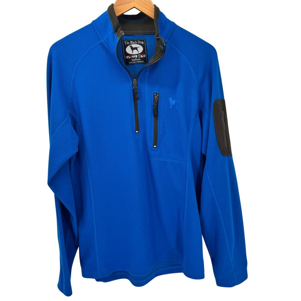 The Black‎ Dog 1/4 Zip Mens Medium Blue Pullover Coastal Activewear Shirt